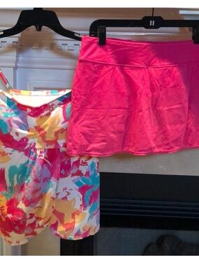Kim Rogers Multicolor Tankini Swim Top